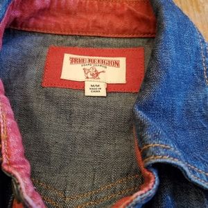 Men's True Religion button down denim shirt